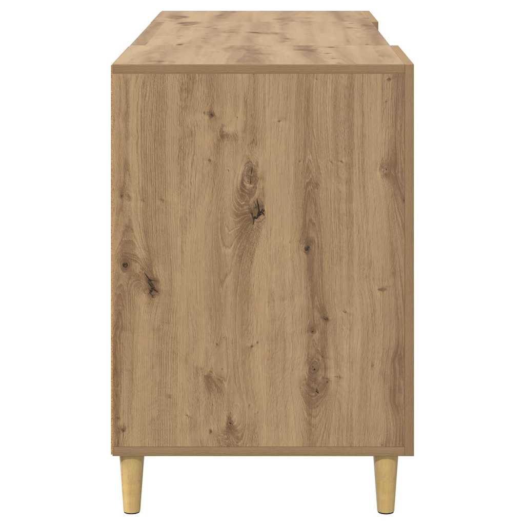 Birou cu raft Stejar Artizanal 140 x 50 x 75 cm Lemn compozit — imaginea 8