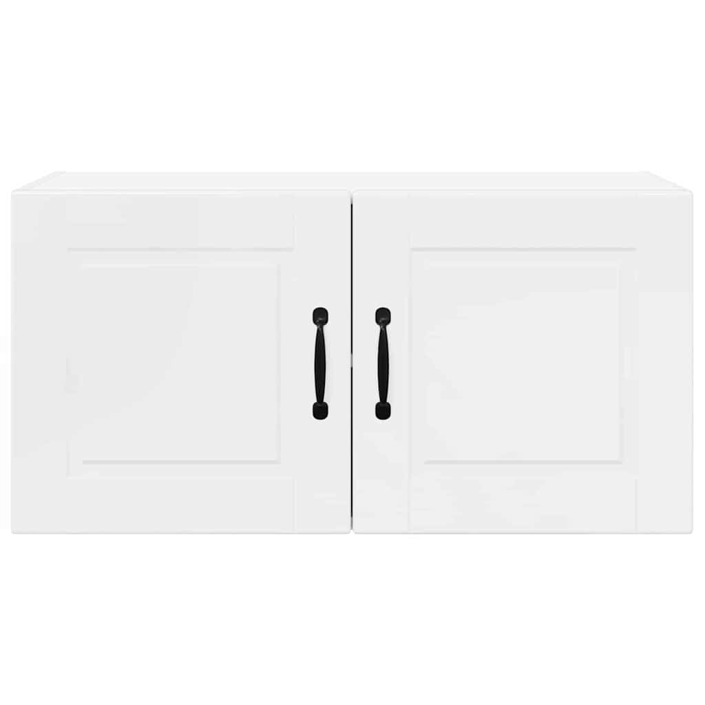 Dulap suspendat de bucatarie cu raft Alb lucios 80 x 31 x 40 cm — imaginea 7