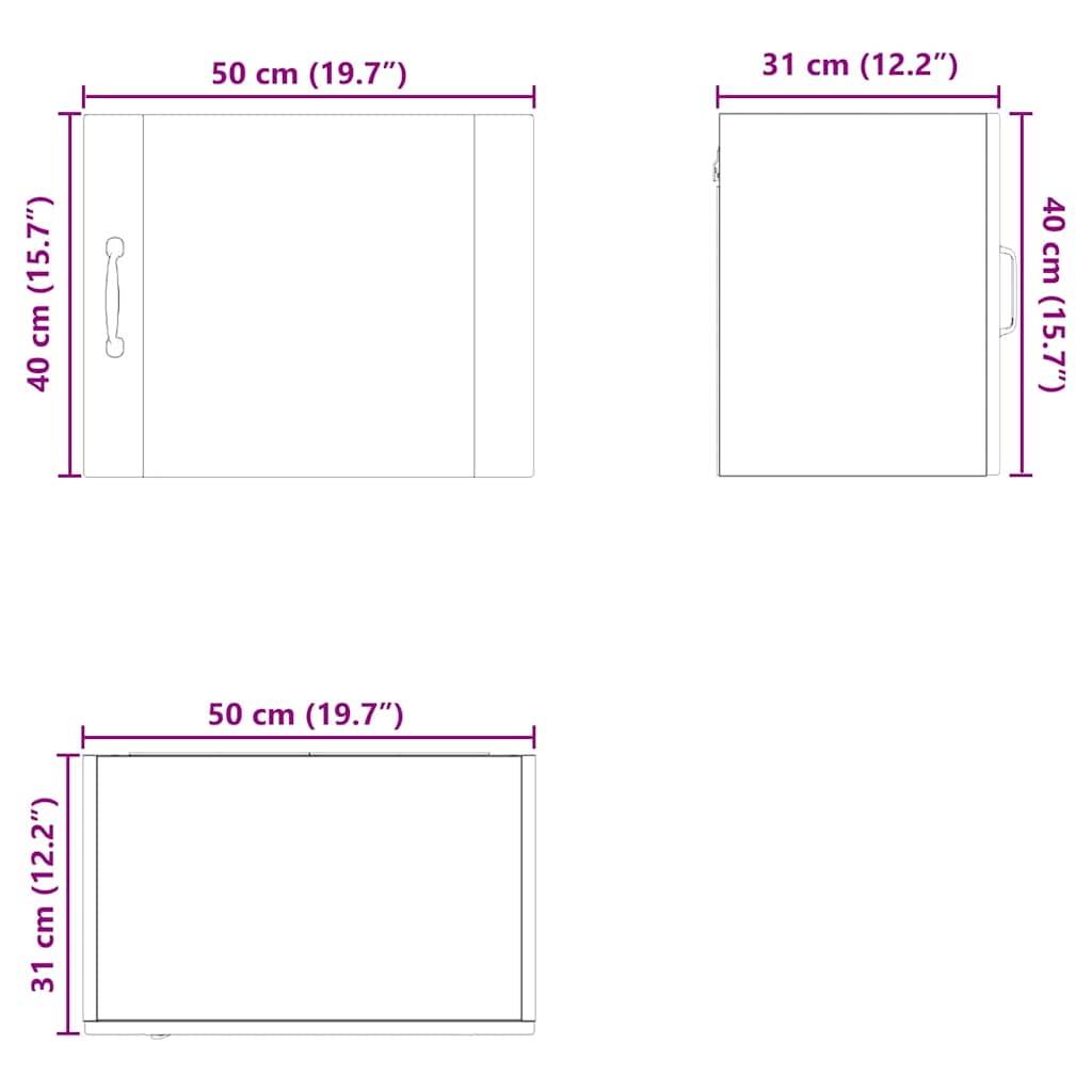 Dulap suspendat de bucatarie Alb 50 x 31 x 40 cm Lemn compozit — imaginea 13