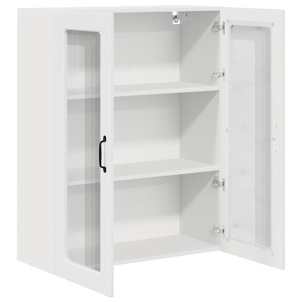 Dulap suspendat de bucatarie cu usa Alb lucios 80 x 31 x 100 cm — imaginea 6