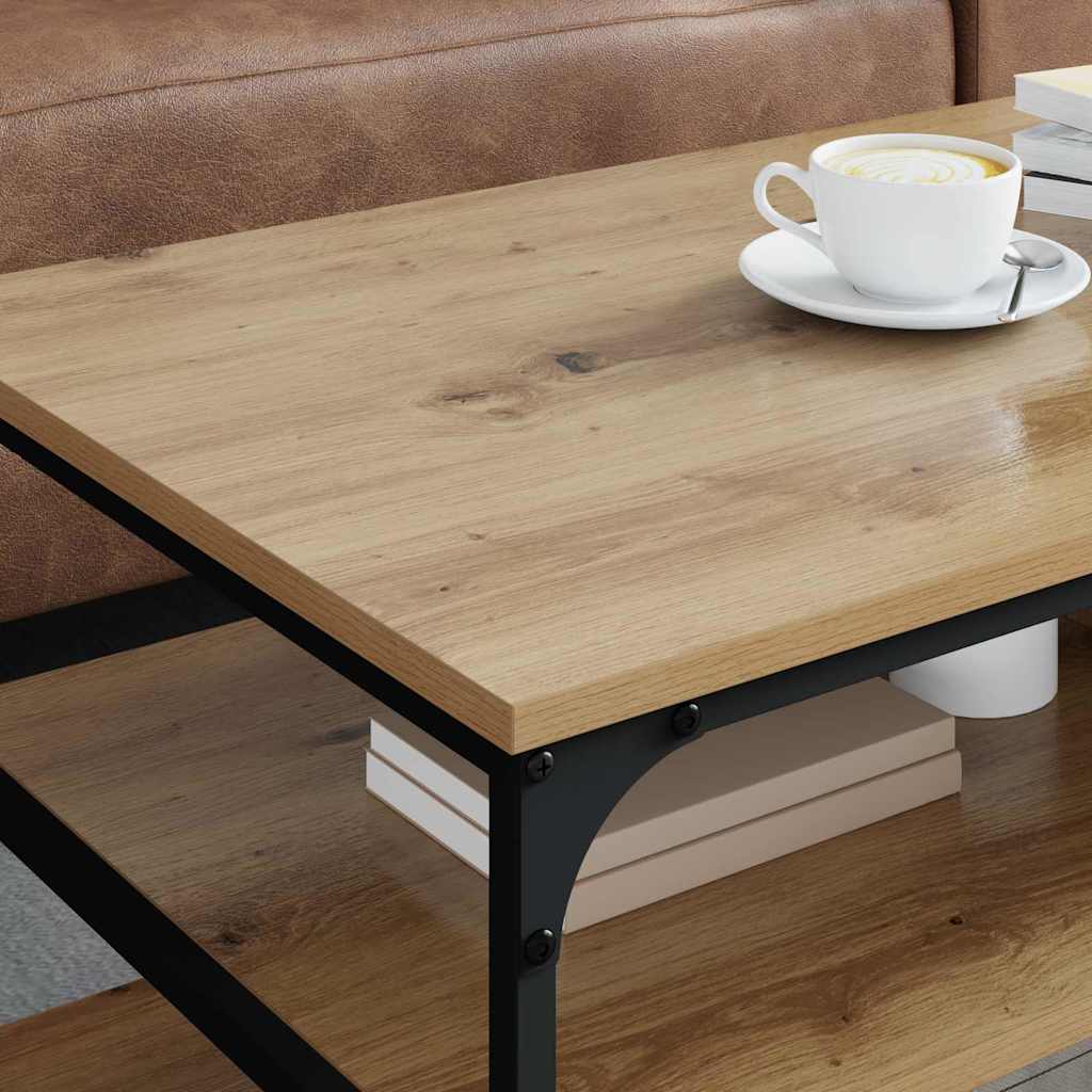 Masa de cafea Stejar Artizanal 100 x 50 x 45 cm Lemn compozit — imaginea 5