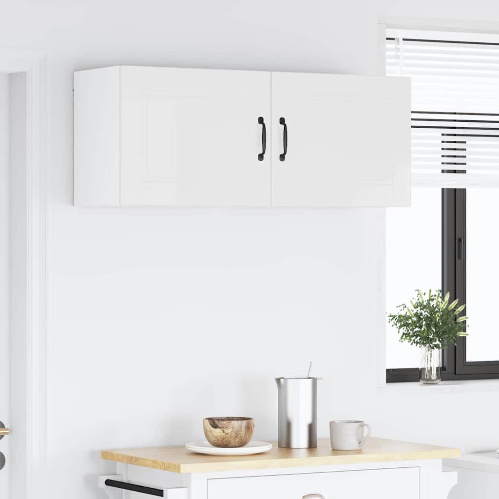 Dulap suspendat de bucatarie cu raft Alb lucios 50 x 31 x 40 cm — imaginea 5