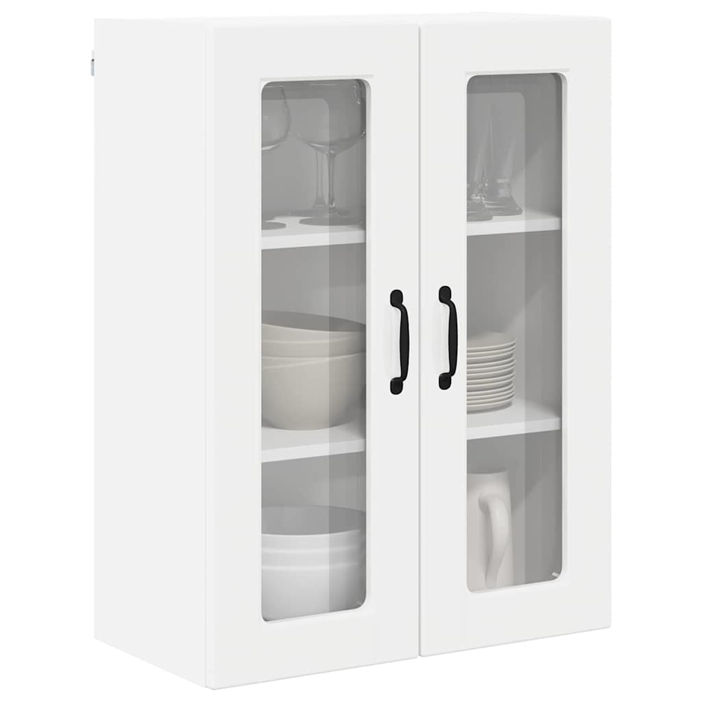 Dulap suspendat de bucatarie cu raft Alb lucios 60 x 31 x 80 cm — imaginea 4