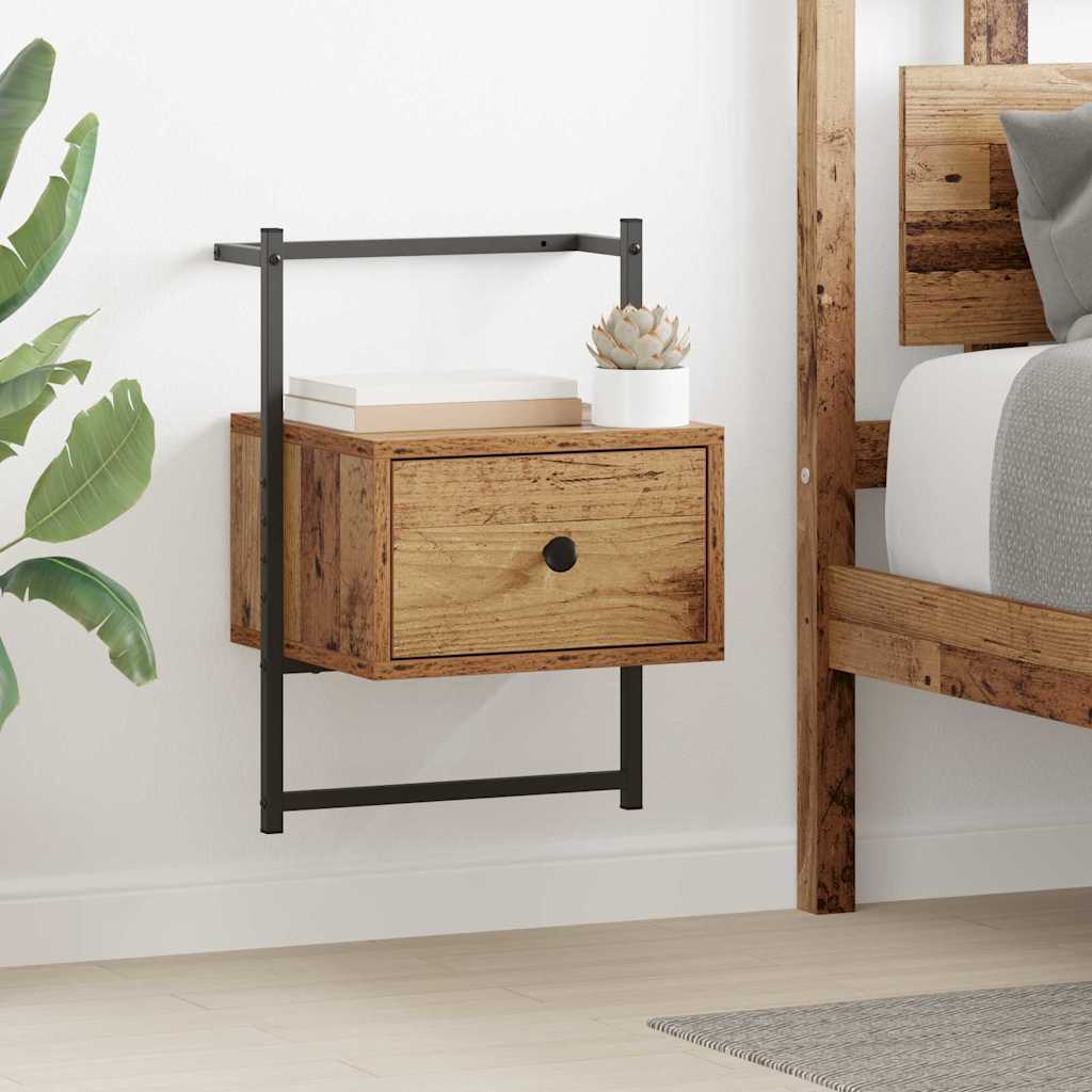 Noptiera 2 pcs Lemn Vechi 35 x 30 x 51 cm Lemn compozit — imaginea 2