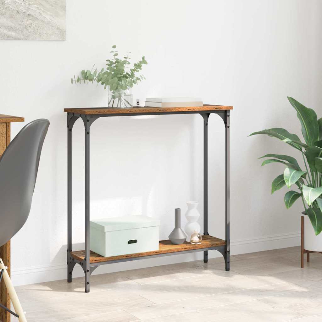 Masa de consola Lemn Vechi 75 x 22,5 x 75 cm Lemn compozit — imaginea 2