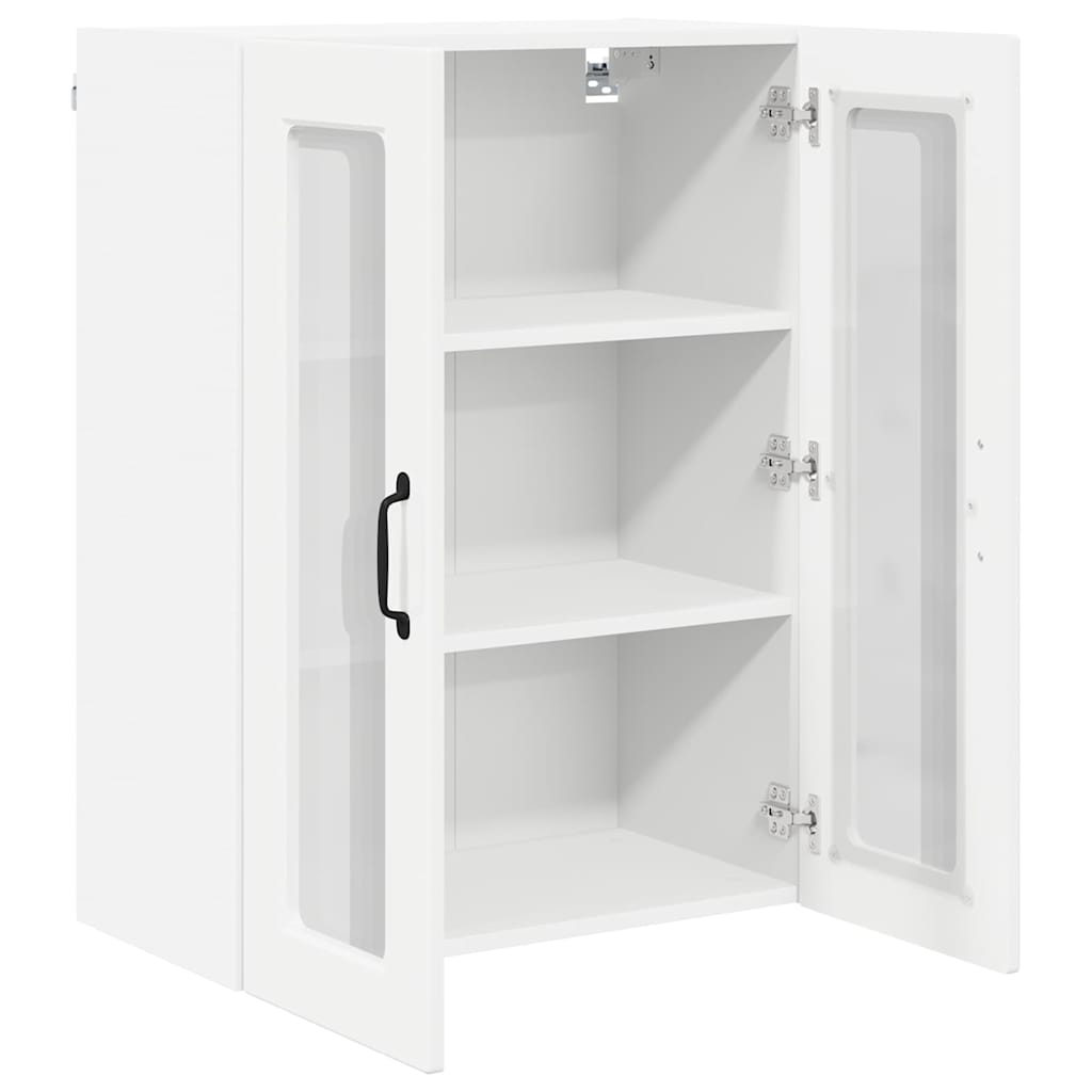 Dulap suspendat de bucatarie cu raft Alb lucios 60 x 31 x 80 cm — imaginea 6