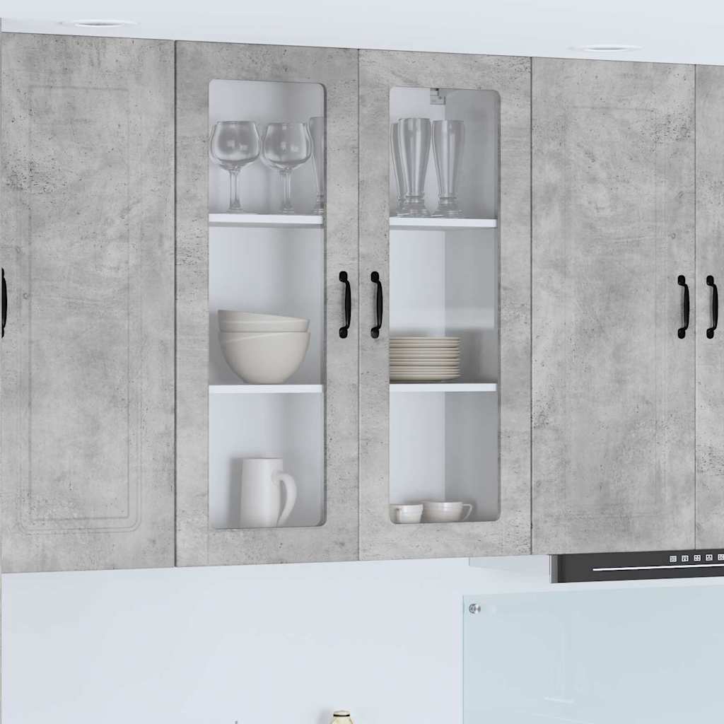 Dulap suspendat de bucatarie Gri din beton 80 x 31 x 100 cm — imaginea 2
