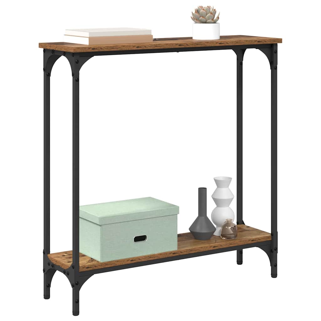 Masa de consola Lemn Vechi 75 x 22,5 x 75 cm Lemn compozit — imaginea 4