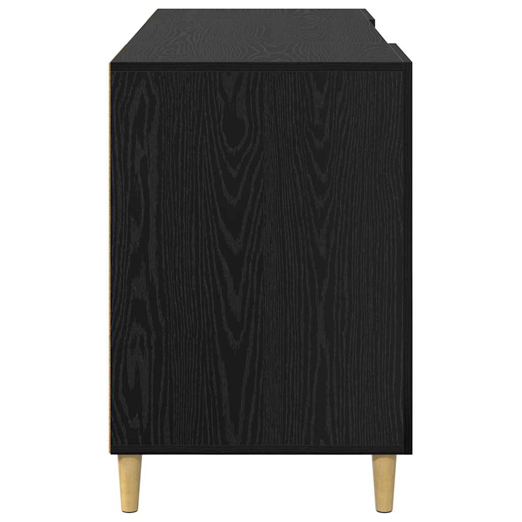Birou cu raft Stejar Negru 140 x 50 x 75 cm Lemn compozit — imaginea 8