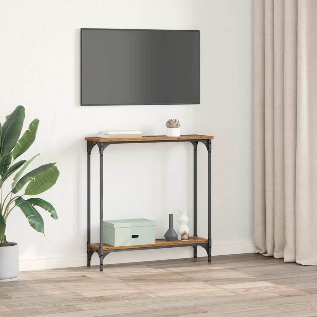 Masa de consola Lemn Vechi 75 x 22,5 x 75 cm Lemn compozit — imaginea 5
