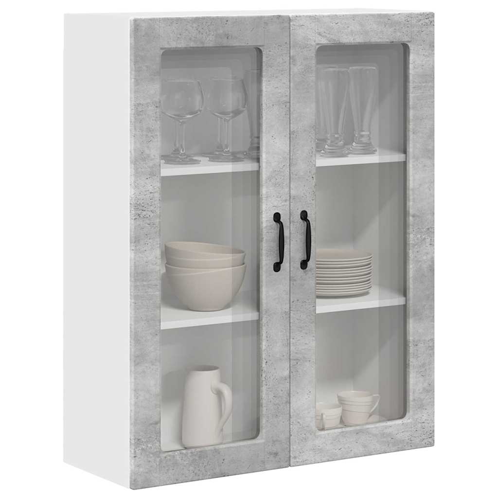 Dulap suspendat de bucatarie Gri din beton 80 x 31 x 100 cm — imaginea 4