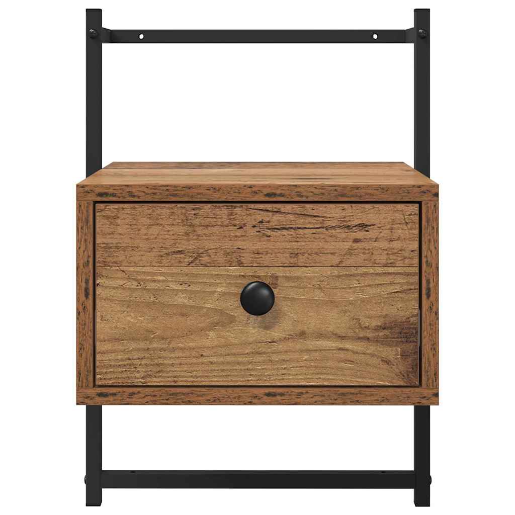 Noptiera 2 pcs Lemn Vechi 35 x 30 x 51 cm Lemn compozit — imaginea 8