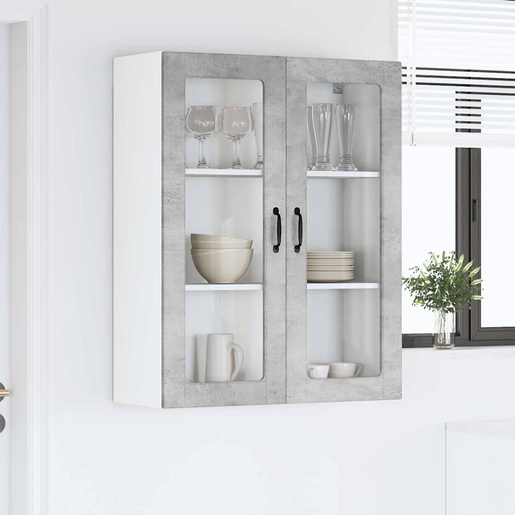 Dulap suspendat de bucatarie Gri din beton 80 x 31 x 100 cm — imaginea 5