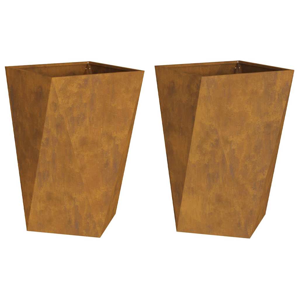 Jardiniera 2 pcs Ruginit 50 x 50 x 75 cm — imaginea 6