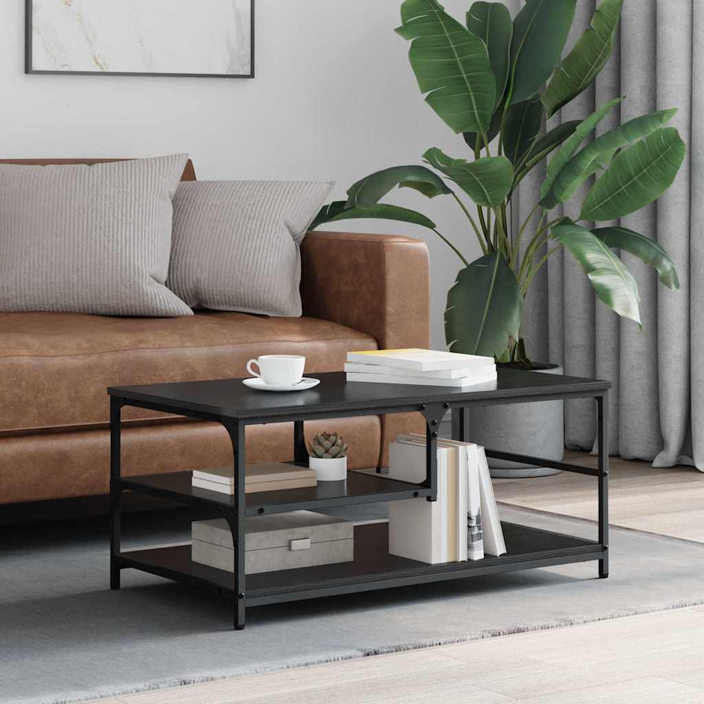 Masa de cafea Stejar Negru 90 x 49 x 40 cm Lemn compozit — imaginea 2