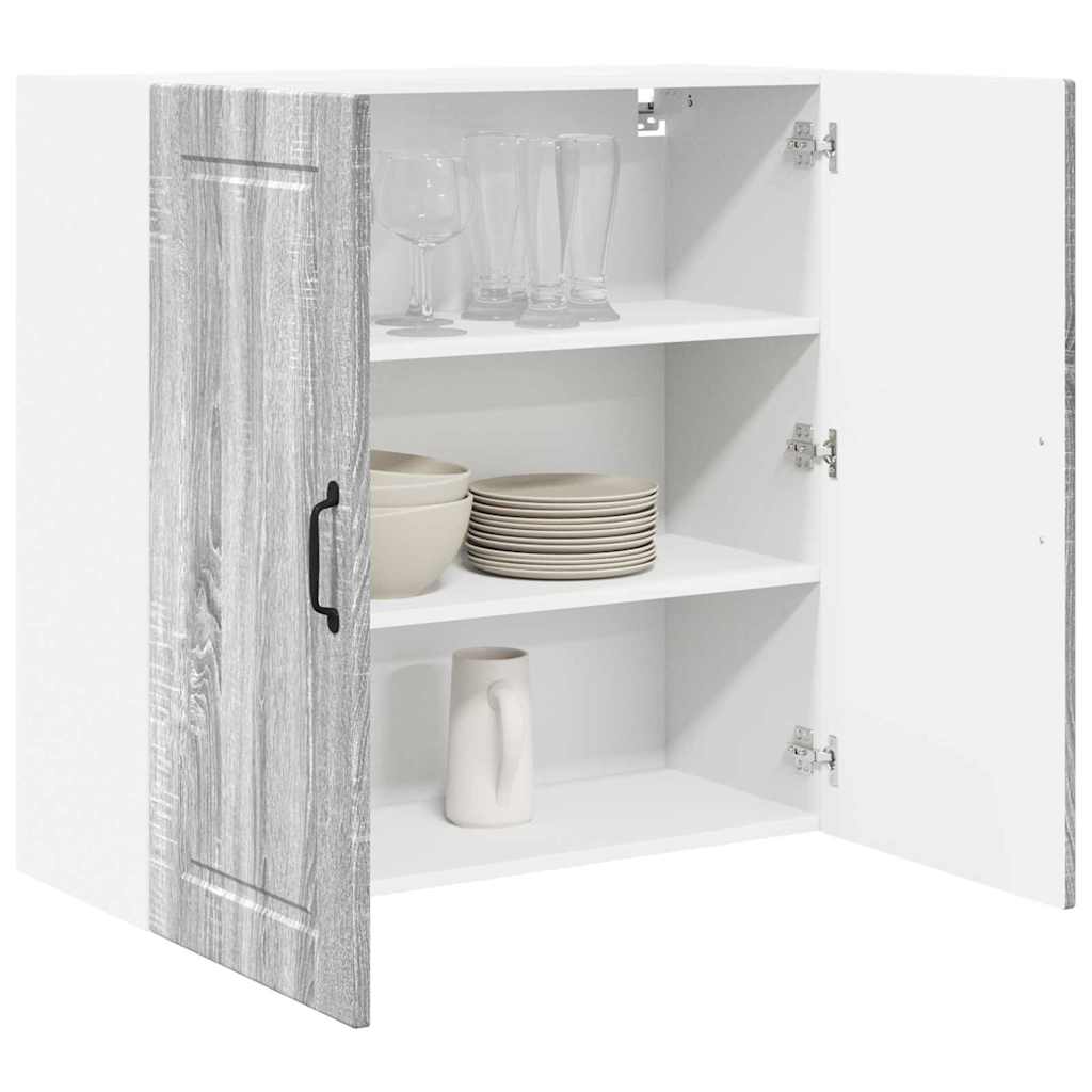 Dulap suspendat de bucatarie cu raft Gri Sonoma 80 x 31 x 80 cm — imaginea 4