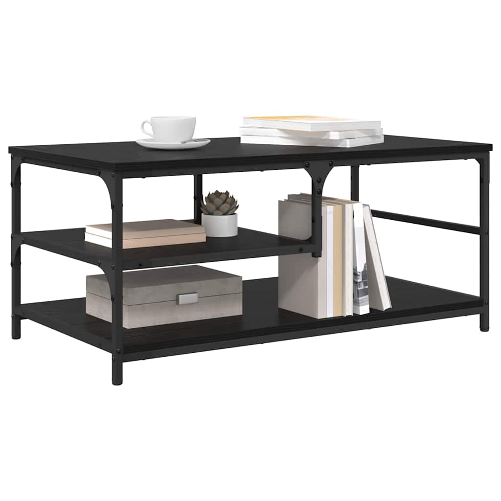 Masa de cafea Stejar Negru 90 x 49 x 40 cm Lemn compozit — imaginea 4