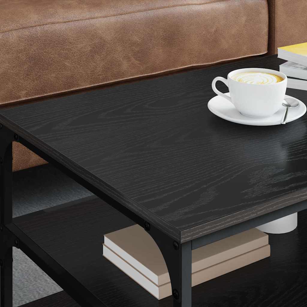 Masa de cafea Stejar Negru 90 x 49 x 40 cm Lemn compozit — imaginea 5