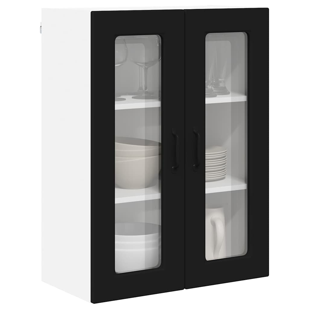 Dulap suspendat de bucatarie cu raft Negru 60 x 31 x 80 cm — imaginea 4