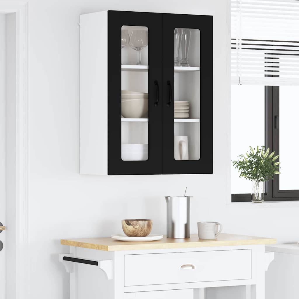 Dulap suspendat de bucatarie cu raft Negru 60 x 31 x 80 cm — imaginea 5