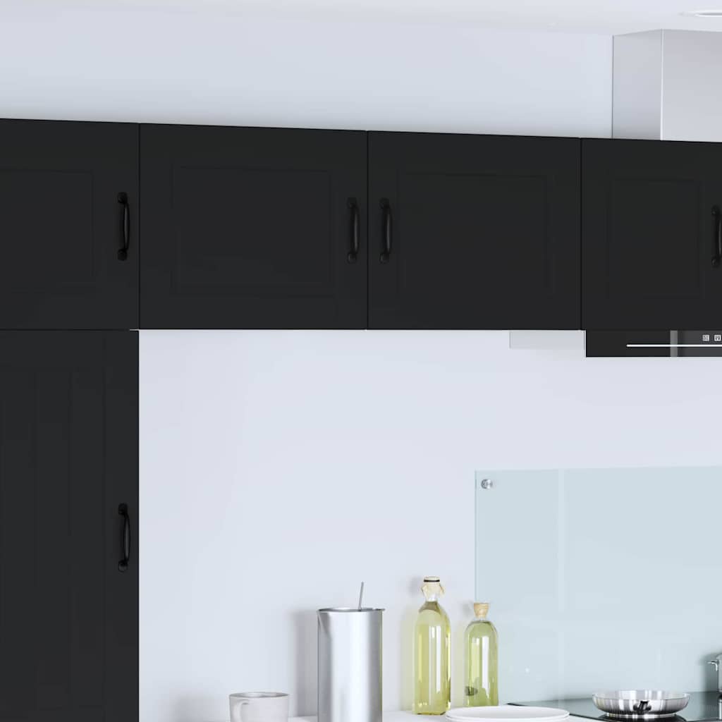 Dulap suspendat de bucatarie cu usa 2 pcs Negru 50 x 31 x 40 cm — imaginea 2