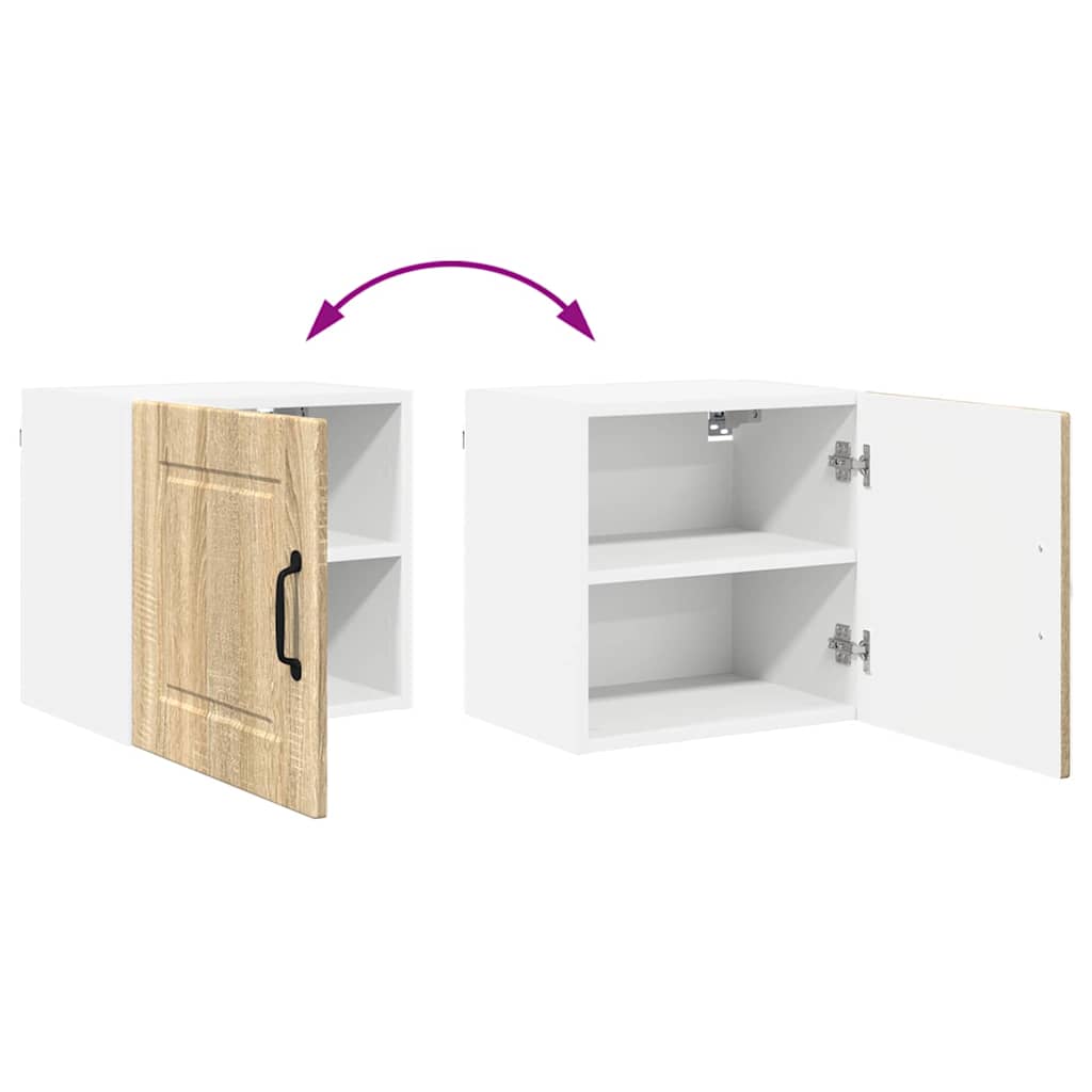 Dulap suspendat de bucatarie cu raft cu usa 2 pcs Stejar Sonoma — imaginea 13