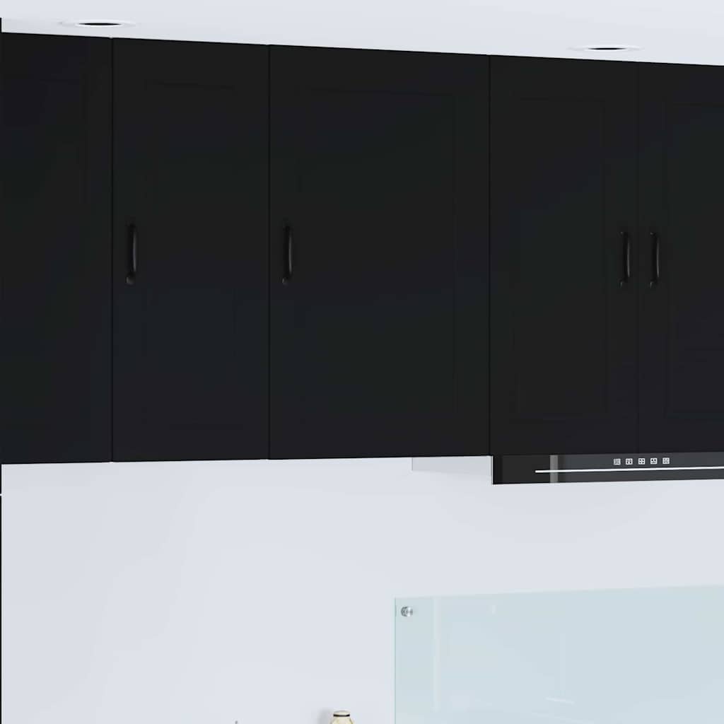 Dulap suspendat de bucatarie cu raft Negru 50 x 31 x 80 cm — imaginea 2