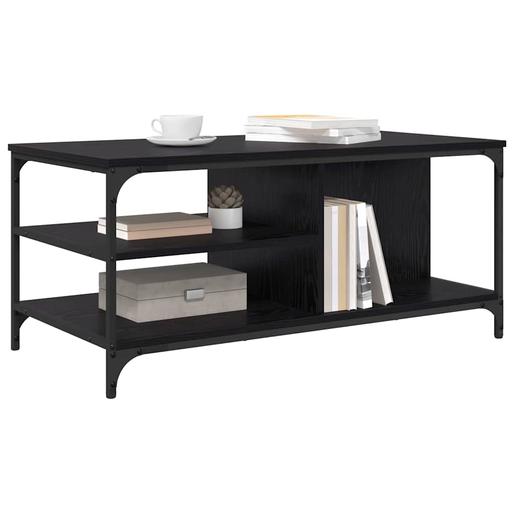 Masa de cafea Stejar Negru 100 x 50 x 45 cm Lemn compozit — imaginea 4
