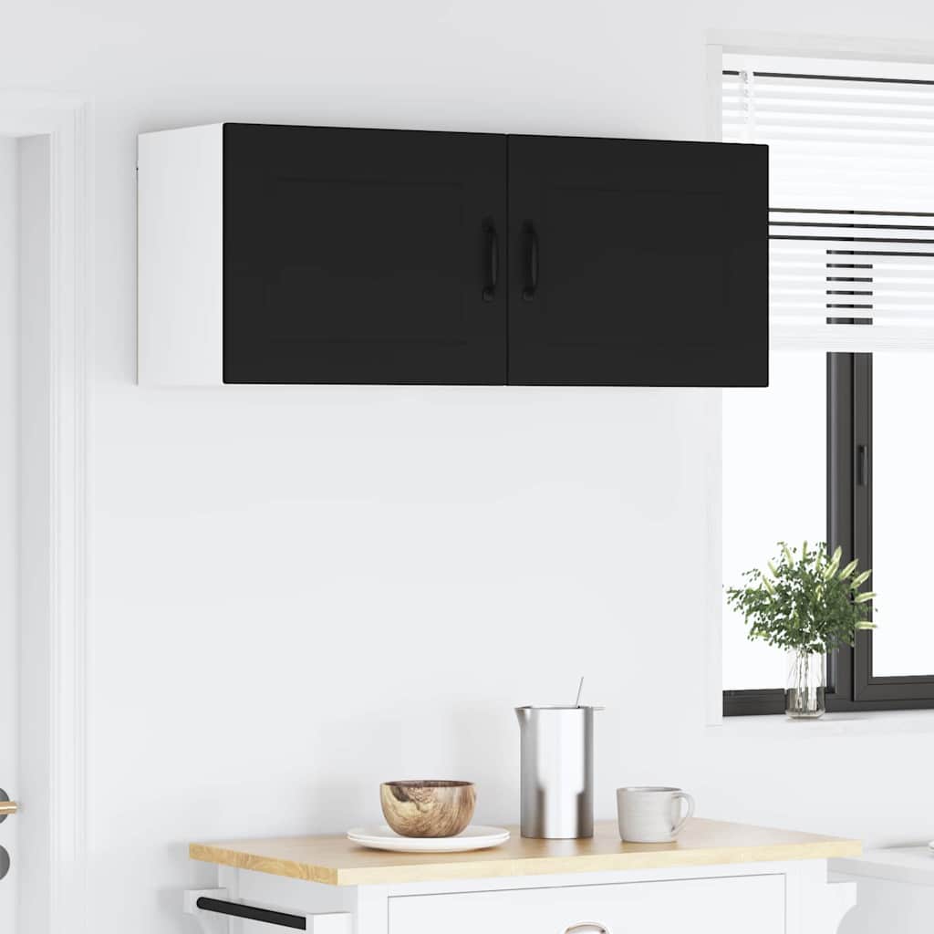 Dulap suspendat de bucatarie cu usa 2 pcs Negru 50 x 31 x 40 cm — imaginea 5