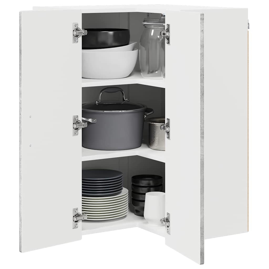 Dulap suspendat de bucatarie Gri din beton 57 x 57 x 80 cm — imaginea 4