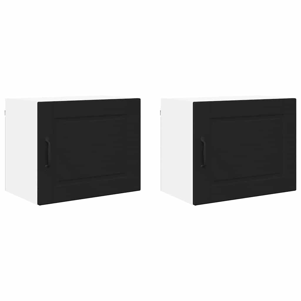 Dulap suspendat de bucatarie cu usa 2 pcs Negru 50 x 31 x 40 cm — imaginea 7
