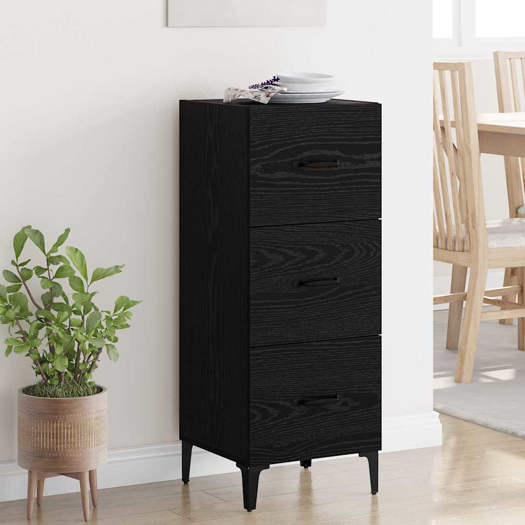 Bufet cu sertar Stejar Negru 34,5 x 34 x 90 cm Lemn compozit — imaginea 2