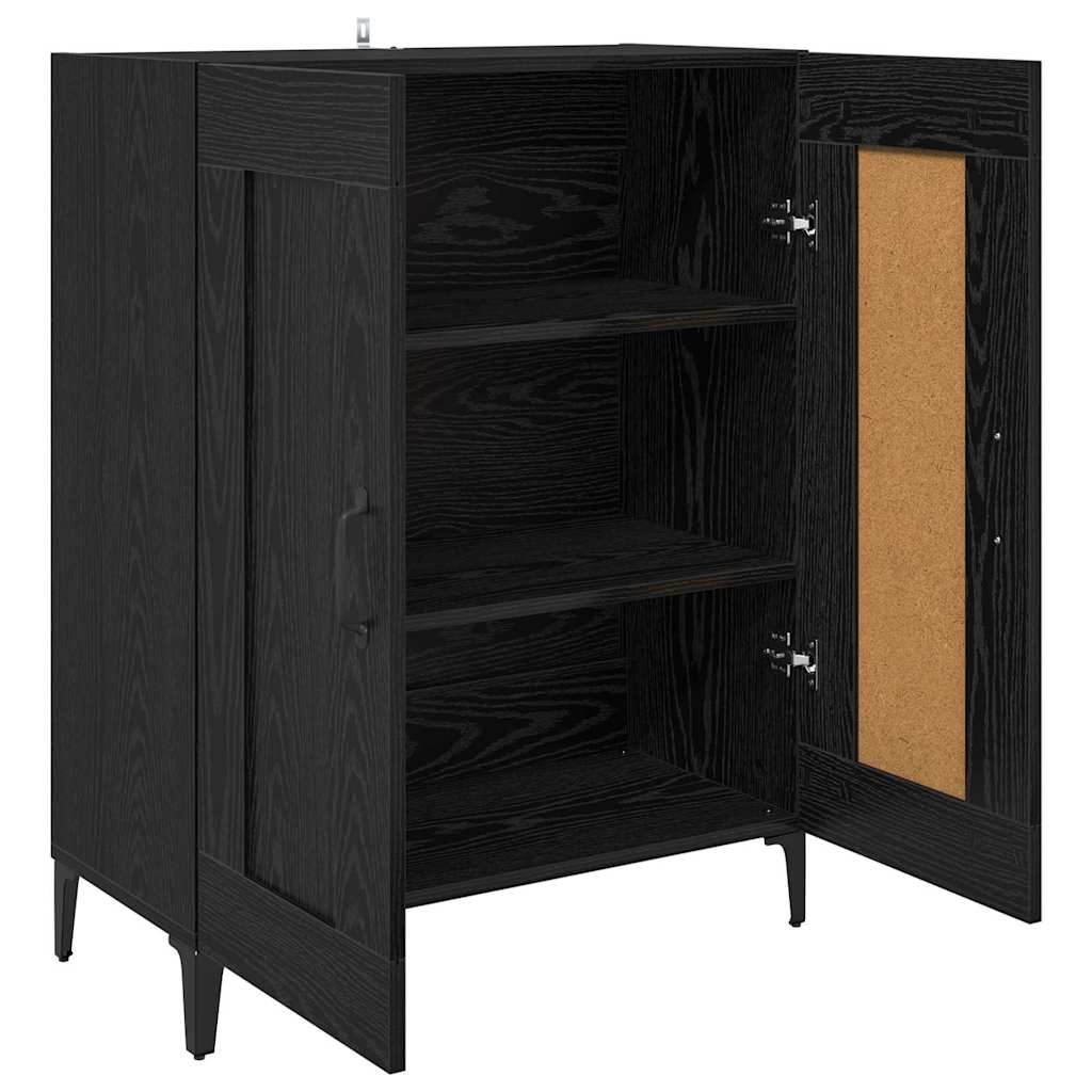Bufet Stejar Negru 69,5 x 34 x 90 cm Lemn compozit — imaginea 6