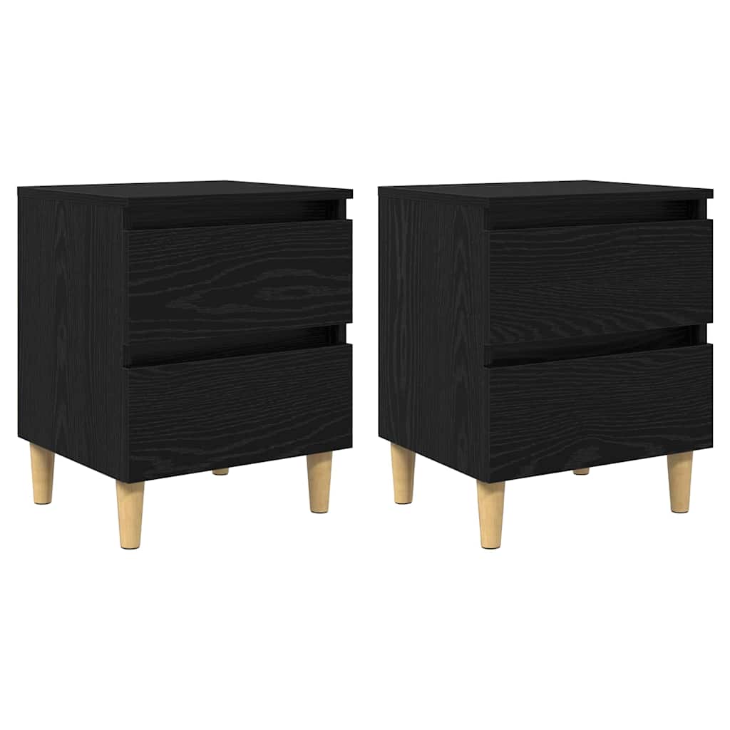 Dulapuri de pat cu sertar 2 pcs Stejar Negru 40 x 35 x 50 cm