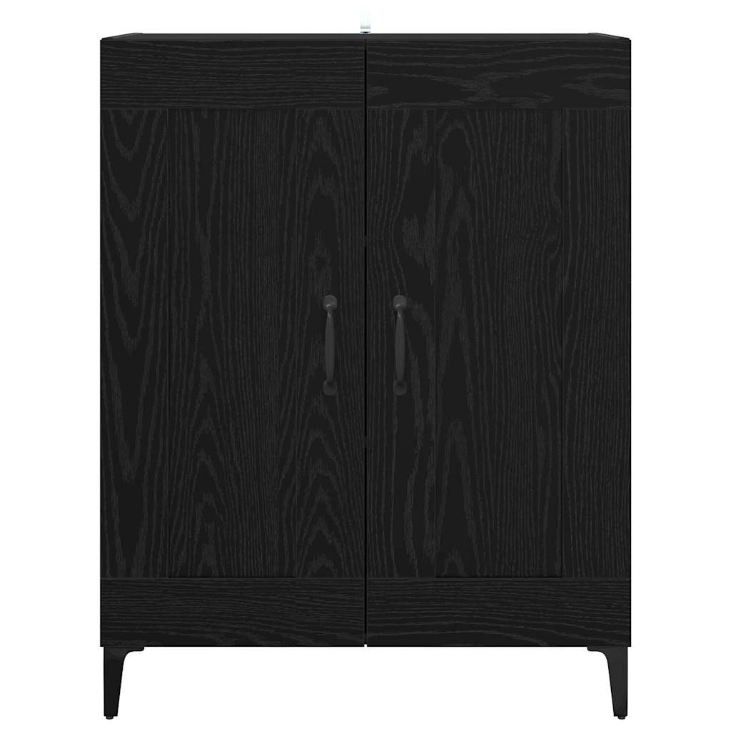 Bufet Stejar Negru 69,5 x 34 x 90 cm Lemn compozit — imaginea 7