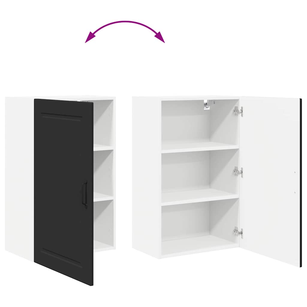 Dulap suspendat de bucatarie cu raft Negru 50 x 31 x 80 cm — imaginea 12
