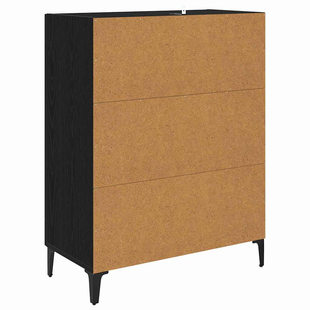 Bufet Stejar Negru 69,5 x 34 x 90 cm Lemn compozit — imaginea 8