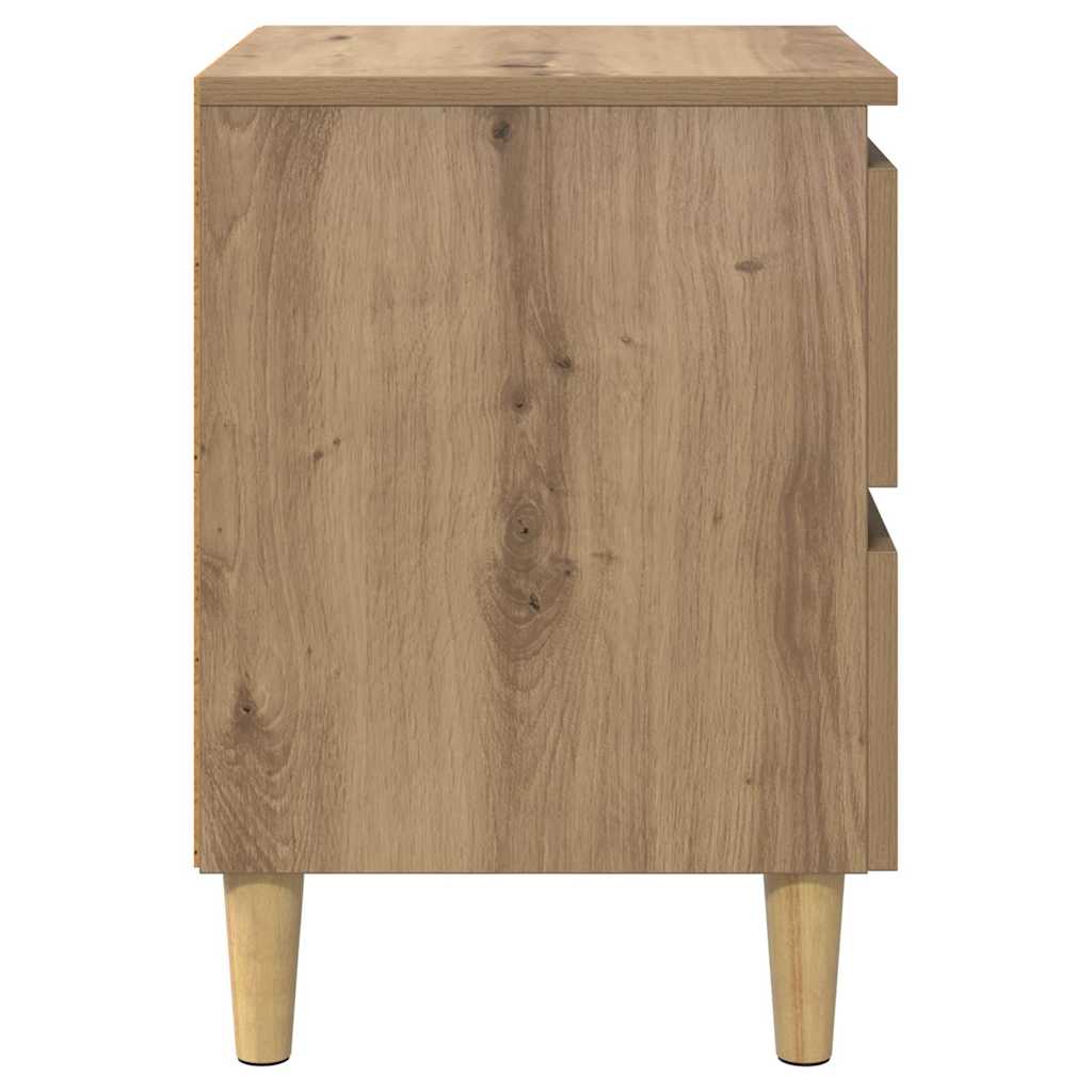 Dulap de pat Stejar Artizanal 40 x 35 x 50 cm Lemn compozit — imaginea 9