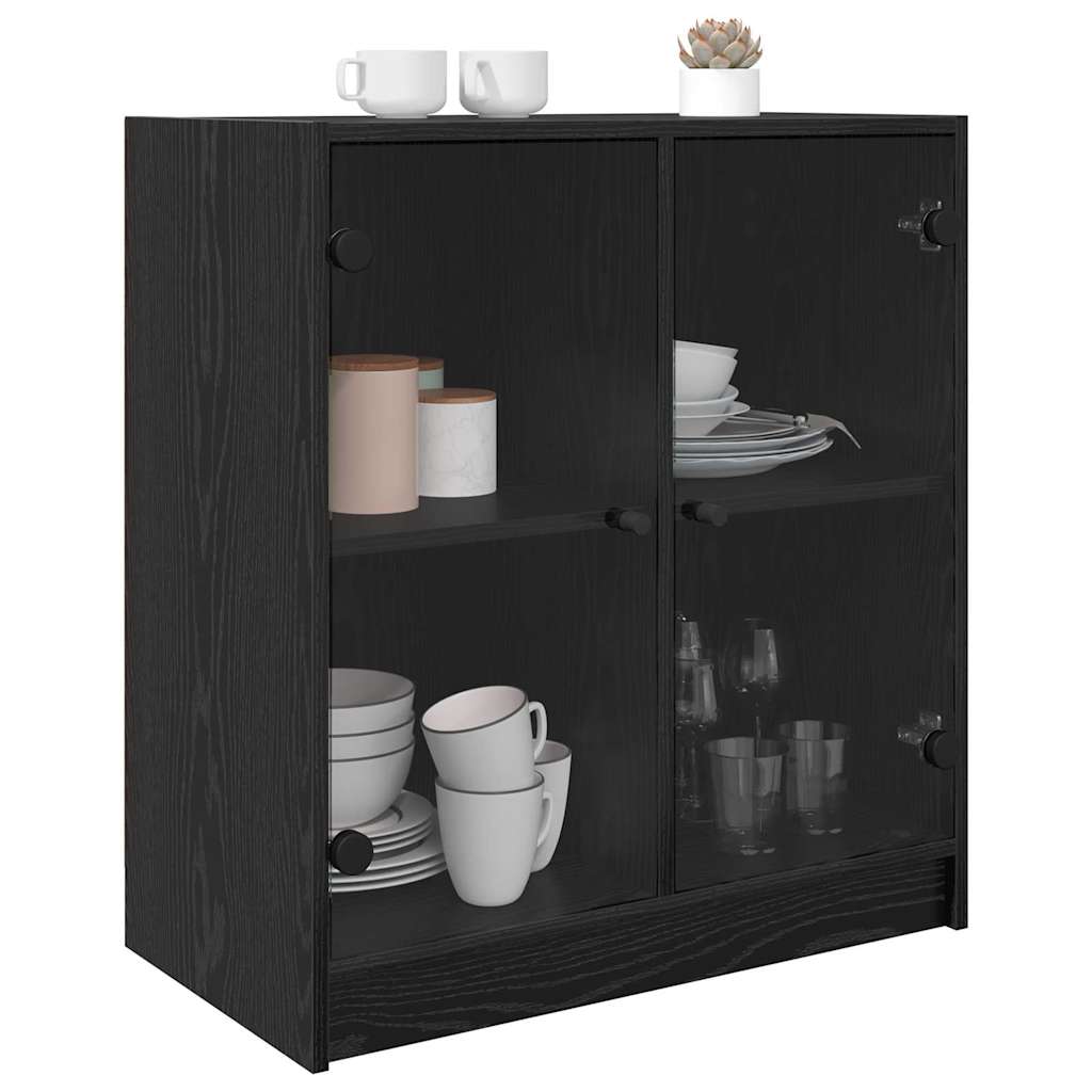 Dulap lateral Stejar Negru 68 x 37 x 75,5 cm Lemn compozit — imaginea 4