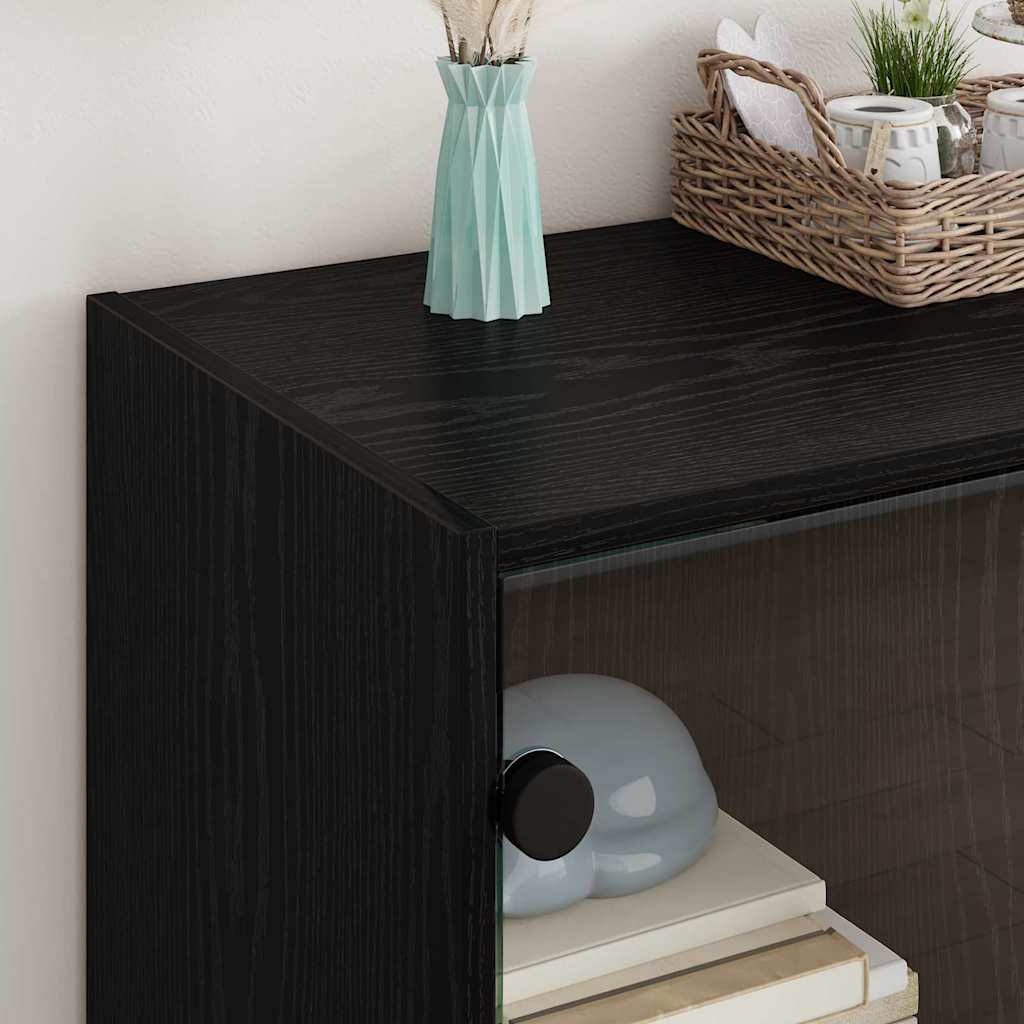 Dulap lateral Stejar Negru 68 x 37 x 75,5 cm Lemn compozit — imaginea 5