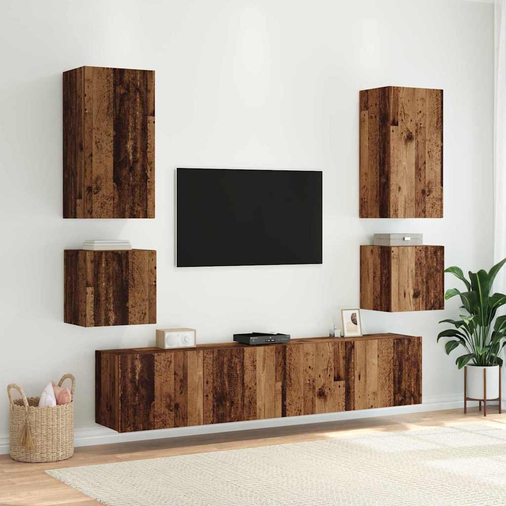 Dulap TV de perete Lemn Vechi 100 x 35 x 41 cm Lemn compozit — imaginea 7