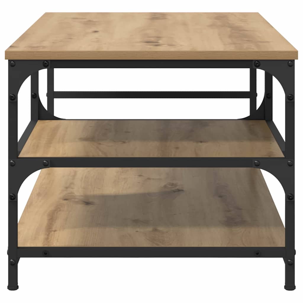 Masa de cafea Stejar Artizanal 90 x 49 x 40 cm Lemn compozit — imaginea 7