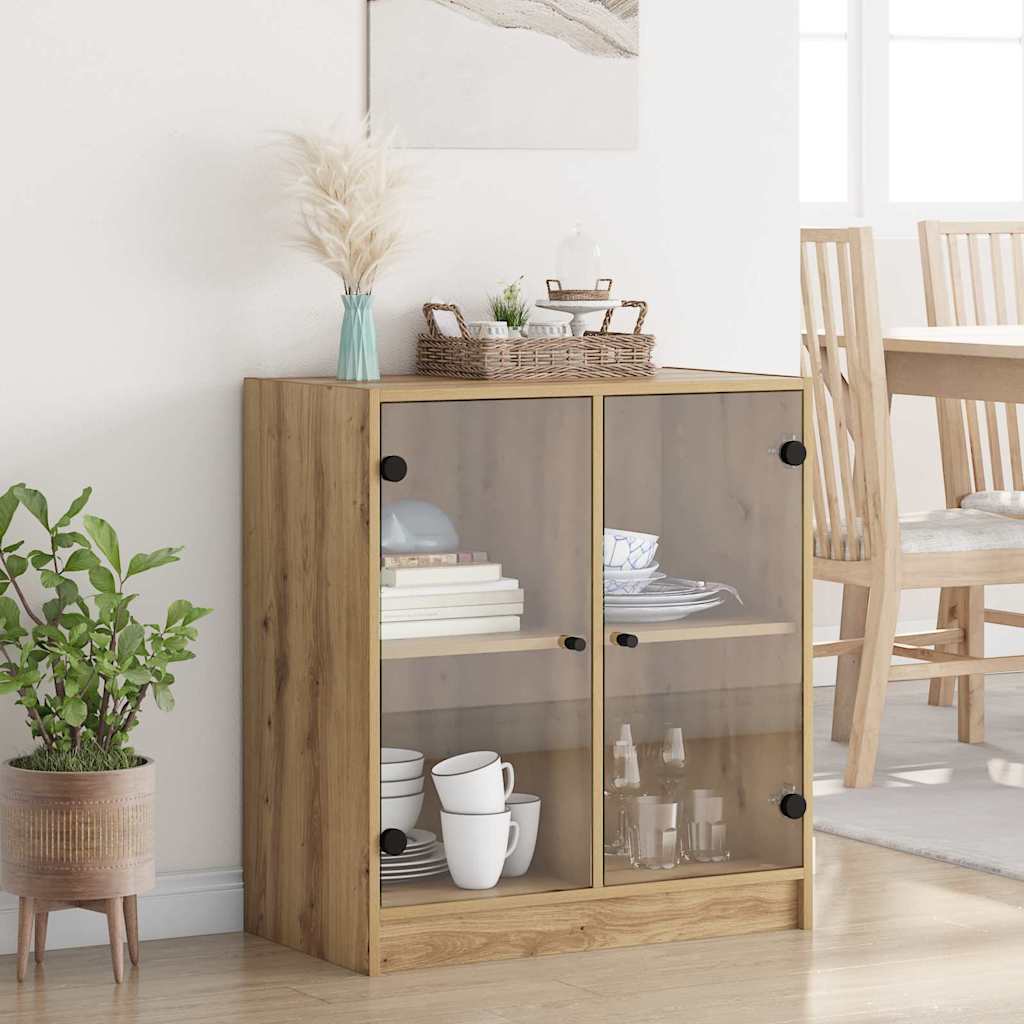 Dulap lateral Stejar Artizanal 68 x 37 x 75,5 cm Lemn compozit — imaginea 2
