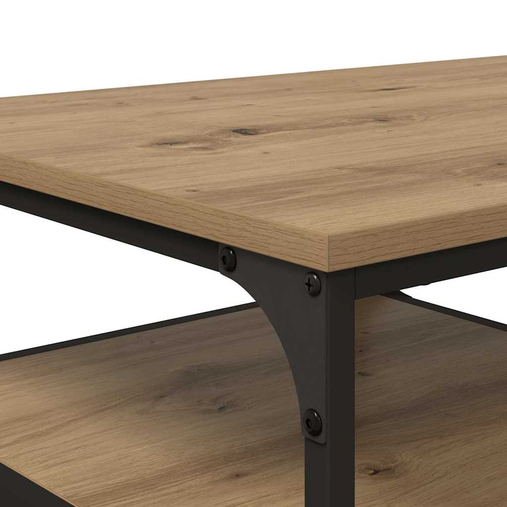Masa de cafea Stejar Artizanal 90 x 49 x 40 cm Lemn compozit — imaginea 9