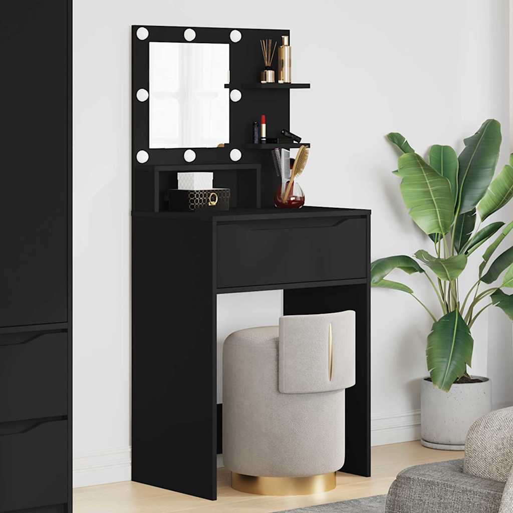 Mese de toaleta pentru dormitor Negru 80 x 39,6 x 135 cm — imaginea 2