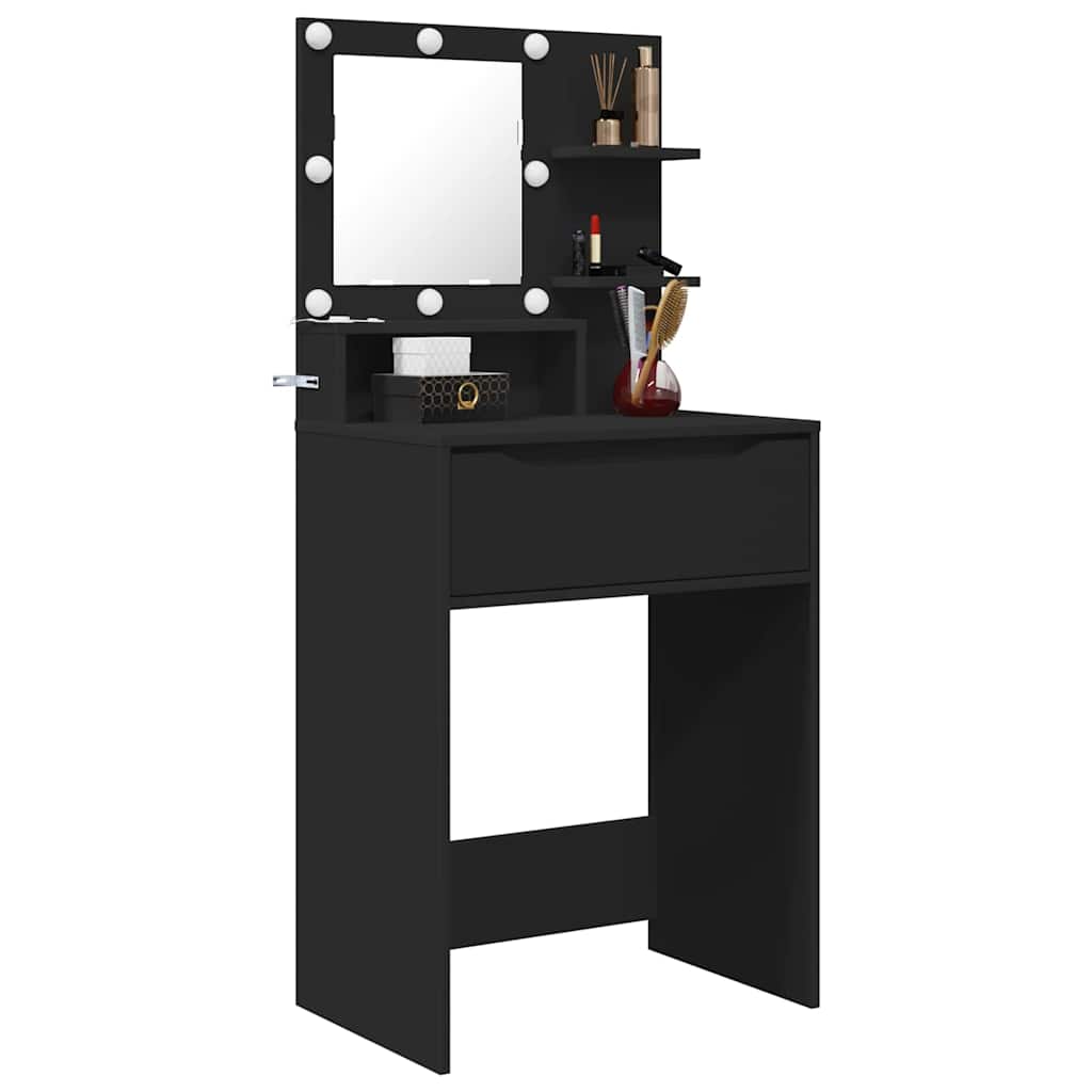 Mese de toaleta pentru dormitor Negru 80 x 39,6 x 135 cm — imaginea 4