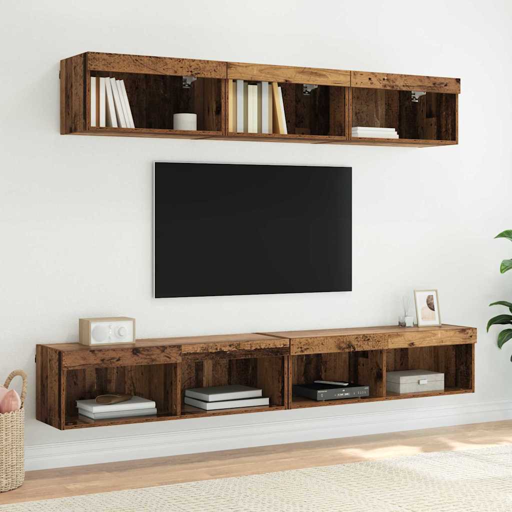 Set comoda TV Lemn Vechi 100 x 30 x 30 cm Lemn compozit — imaginea 7
