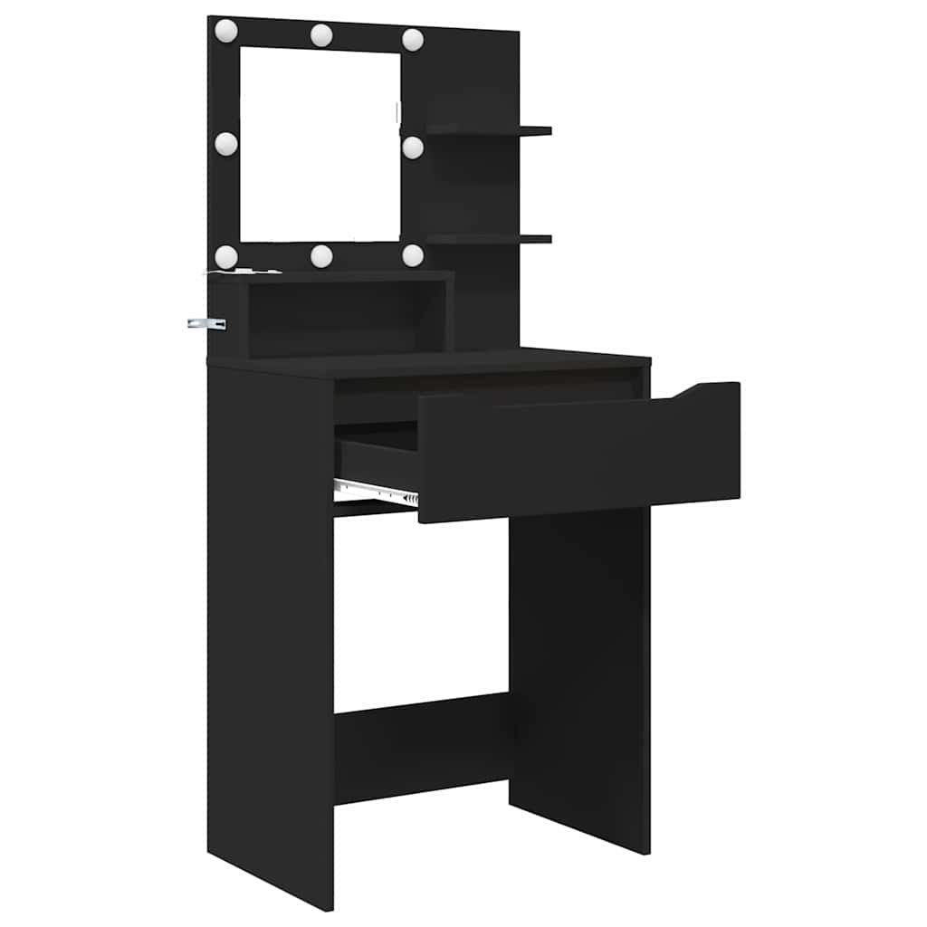 Mese de toaleta pentru dormitor Negru 80 x 39,6 x 135 cm — imaginea 6