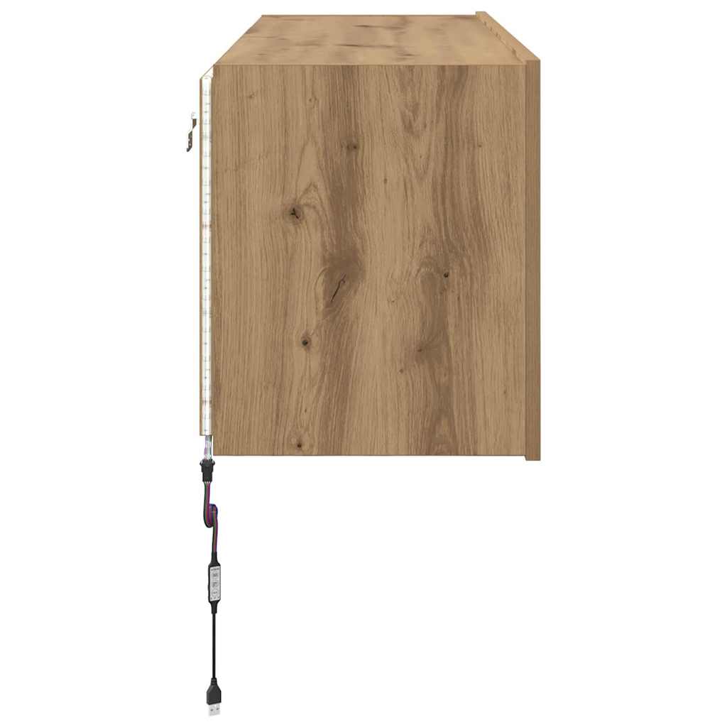 Dulap TV de perete Pe perete Stejar Artizanal 100 x 35 x 41 cm — imaginea 11