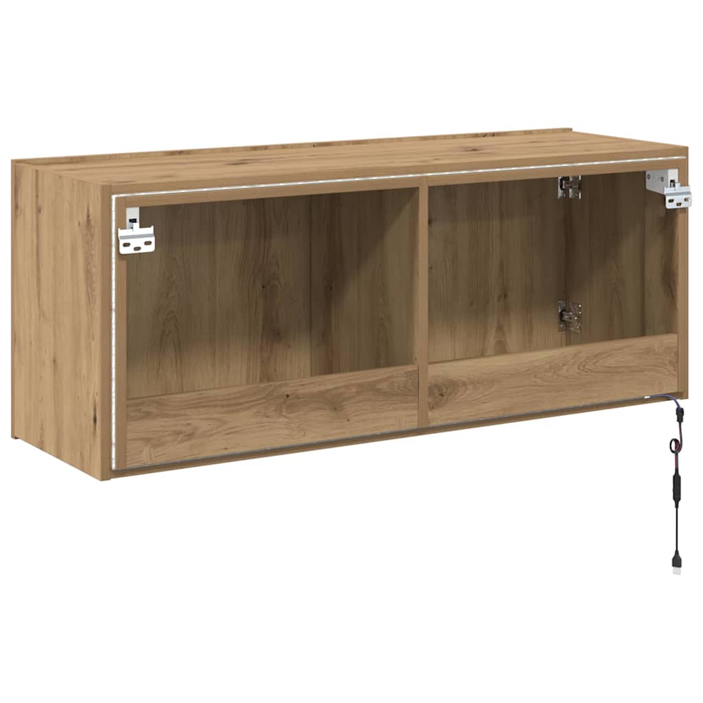 Dulap TV de perete Pe perete Stejar Artizanal 100 x 35 x 41 cm — imaginea 12